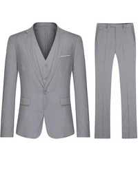 Allthemen Anzug Slim Fit Herrenanzug Business Grau/Blau