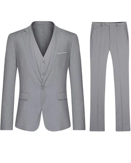 Allthemen Anzug Slim Fit Herrenanzug Business Grau/Blau
