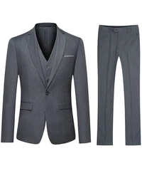Allthemen Anzug Slim Fit Herrenanzug Business Dunkelblau/Grau/Dunkelgrau