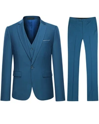 Allthemen Anzug Slim Fit Herrenanzug Business Blau/Türkis