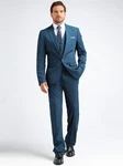 Allthemen Anzug Slim Fit Herrenanzug Business Blau/Türkis