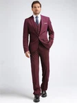 Allthemen Anzug Slim Fit Herrenanzug Business Dunkelrot/Bordeaux/Rot/Lila