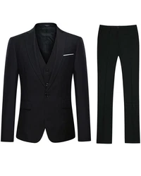 Allthemen Anzug Slim Fit Herrenanzug Business Schwarz/Dunkelblau