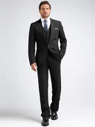Allthemen Anzug Slim Fit Herrenanzug Business Schwarz/Dunkelblau