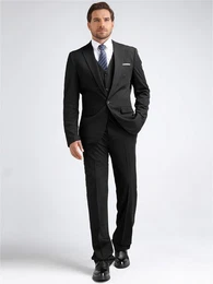 Anzug (3 tlg) Slim Fit Herrenanzug fr Business