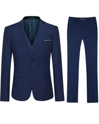 Allthemen Anzug Slim Fit Herrenanzug Business Dunkelblau/Blau