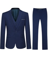 Allthemen Anzug Slim Fit Herrenanzug Business Dunkelblau/Blau