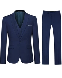 Anzug (3 tlg) Slim Fit Herrenanzug fr Business