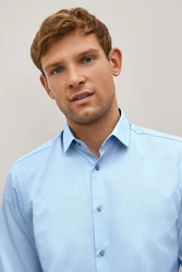 Next Langarmhemd Regular Fit Hellblau