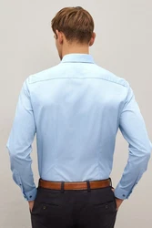Next Langarmhemd Regular Fit Hellblau