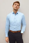 Next Langarmhemd Regular Fit Hellblau