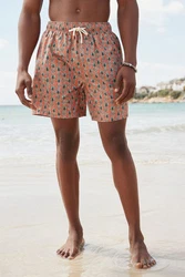 Next Badeshorts Relaxed Fit mit Print Gelb/Rosa/Braun/Beige
