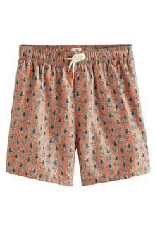 Next Badeshorts Relaxed Fit mit Print Gelb/Rosa/Braun/Beige