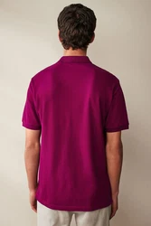 Next Bandeau-Bikini-Top Piqu-Poloshirt Dunkelblau/Rosa/Lila/Dunkelrot