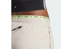 adidas Performance Sweatshorts OWN THE RUN 3-STREIFEN SHORTS Beige/Khaki/Gelb/Weiß