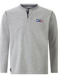 Jan Vanderstorm Sweatshirt JORNSEN mit JV-Stickerei Dunkelblau/Grau/Dunkelgrau