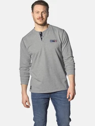 Jan Vanderstorm Sweatshirt JORNSEN mit JV-Stickerei Dunkelblau/Grau/Dunkelgrau
