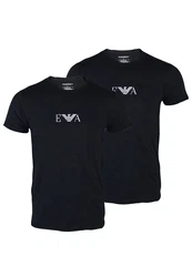 EMPORIO ARMANI Herren T-Shirt Crew Neck 2er Pack Dunkelblau/Blau/Rot/Schwarz/Braun