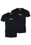 EMPORIO ARMANI Herren T-Shirt Crew Neck 2er Pack Dunkelblau/Blau/Rot/Schwarz/Braun