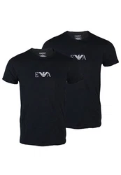 EMPORIO ARMANI Herren T-Shirt Crew Neck 2er Pack Dunkelblau/Blau/Rot/Schwarz/Braun