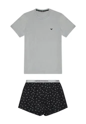 Emporio Armani Pyjama Schlafanzug Set Grau/Dunkelgrau/Hellgrau/Silber