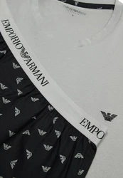 Emporio Armani Pyjama Schlafanzug Set Grau/Dunkelgrau/Hellgrau/Silber