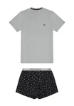 Emporio Armani Pyjama Schlafanzug Set Grau/Dunkelgrau/Hellgrau/Silber