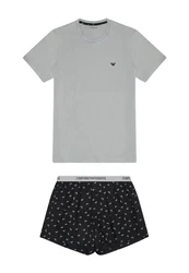 Emporio Armani Pyjama Schlafanzug Set Grau/Dunkelgrau/Hellgrau/Silber