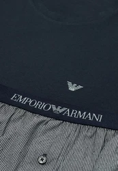 Emporio Armani Pyjama Schlafanzug Set Dunkelblau/Blau/Grau