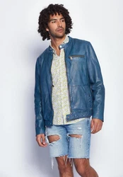 Maze Lederjacke 181Berwick Blau/Hellblau