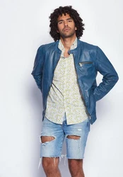 Maze Lederjacke 181Berwick Blau/Hellblau