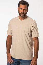 JP1880 T-Shirt Basic V-Ausschnitt Khaki/Beige/Braun