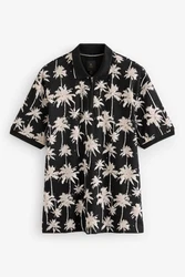 Next Poloshirt mit Geoprint Schwarz/Lila/Weiß/Beige