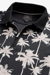 Next Poloshirt mit Geoprint Schwarz/Lila/Weiß/Beige