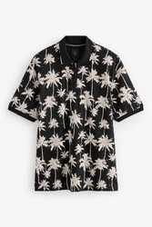 Next Poloshirt mit Geoprint Schwarz/Lila/Weiß/Beige