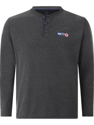Jan Vanderstorm Sweatshirt JORNSEN mit JV-Stickerei Dunkelgrau/Grau/Hellgrau