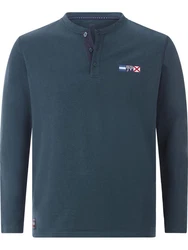 Jan Vanderstorm Sweatshirt JORNSEN mit JV-Stickerei Türkis/Hellblau/Dunkelblau/Dunkelgrün/Blau/Grau