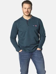 Jan Vanderstorm Sweatshirt JORNSEN mit JV-Stickerei Türkis/Hellblau/Dunkelblau/Dunkelgrün/Blau/Grau
