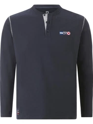Jan Vanderstorm Sweatshirt JORNSEN mit JV-Stickerei Dunkelblau/Hellblau