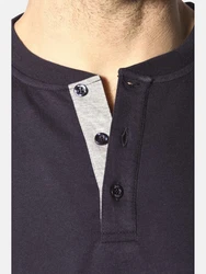 Jan Vanderstorm Sweatshirt JORNSEN mit JV-Stickerei Dunkelblau/Hellblau