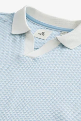 Next Poloshirt mit Kuba-Kragen (1-tlg) Hellblau