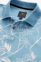 Next Poloshirt mit Geoprint Blau/Hellblau