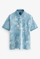 Next Poloshirt mit Geoprint Blau/Hellblau