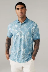 Next Poloshirt mit Geoprint Blau/Hellblau