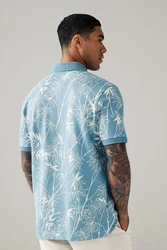 Next Poloshirt mit Geoprint Blau/Hellblau