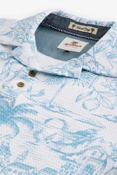 Next Poloshirt Strukturiertes mit Print Blau