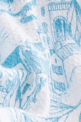 Next Poloshirt Strukturiertes mit Print Blau