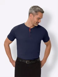Sieh an! T-Shirt Rundhals-Shirt Dunkelblau/Blau