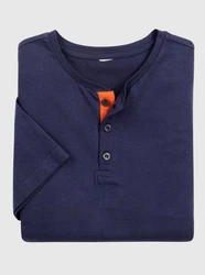 Sieh an! T-Shirt Rundhals-Shirt Dunkelblau/Blau