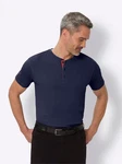 Sieh an! T-Shirt Rundhals-Shirt Dunkelblau/Blau